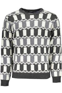 Мужской свитер Gant шерстяной с орнаментом, серо-белый