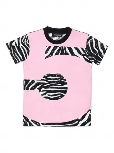 Футболка с номером и принтом "зебра" Dsquared2 Kids, розовый
