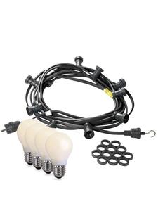 Satisfire Гирлянда для вечеринки в саду Illu 10 молочно-белых светодиодных подвесных лампочек, 5 м, черная