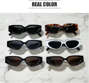 Солнцезащитные очки Melrose Y2k «кошачий глаз» для женщин, роскошные винтажные солнцезащитные очки в стиле ретро, ​​защита от ультрафиолета UV400 601, Black Tea