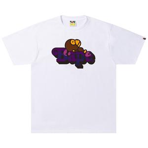 Футболка BAPE Color Camo C Milo On, Белый/Фиолетовый