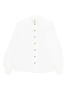 Блузка с воротником-стойкой и пуговицами ZIMMERMANN, белый