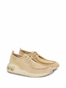 Мужские кожаные кроссовки на шнуровке бежевого цвета Salvatore Ferragamo, бежевый