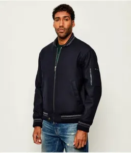 Шерстяная куртка-бомбер regular fit Iceberg, темно-синий