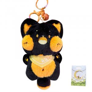 Мягкая кукла-брелок Meow высотой 13 см Jinnew, Black+Shopping Bag+Random Greeting Card