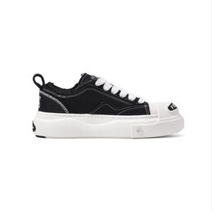 Холщовые кеды унисекс с низким верхом белого цвета Unnamed Forces, черный/белый