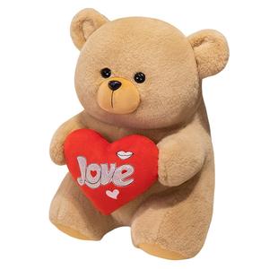 Плюшевая кукла Love Hug Heart Bear высотой 25см/35см/45см Tak Bebe, коричневый