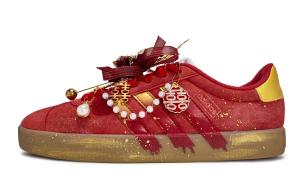 Adidas VL COURT 3.0 Walking Planet, Weaving Years Of Love Low top German Army Trainers Women's Red Gold