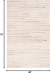 SAFAVIEH Casablanca коллекция декоративный ковер, 122 x 183 см, Beige & Ivory, ручной работы полосатый шерстяной, идеально для помещений с высокой проходимостью: прихожая, гостиная, спальня (CSB793B)