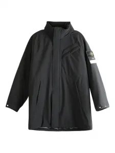 Пуховик с нашивкой-логотипом Stone Island, черный