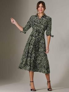 Платье-рубашка макси с принтом "animal print" Jolie Moi, Green/Multi