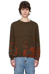 Коричневая футболка с длинным рукавом Eckhaus Latta