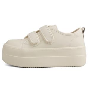 WENPU Легкие дышащие низкие скейтерские туфли для женщин с эффектом увеличения роста экрю, цвет Ecru