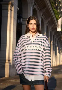 Рубашка поло с принтом на воротнике Bershka, Light Pink