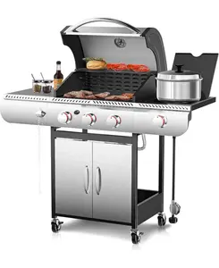Газовый гриль Cowsar 3-Burner Propane Gas Grill с мощностью 34 000 BTU, серебристый