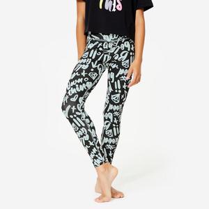 DOMYOS Леггинсы для современных танцев с высокой талией для девочек - зелёные/чёрные