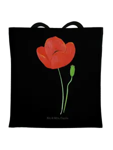 Сумка для переноски Mr & Mrs Panda Blume Mohnblume ohne Spruch, черный