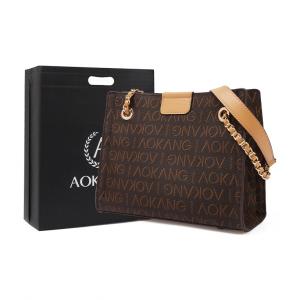 AOKANG Сумка-шоппер из ПВХ для мам через плечо подмышечная женская кофе карамельный кофе классический черный хаки кофе, Coffee