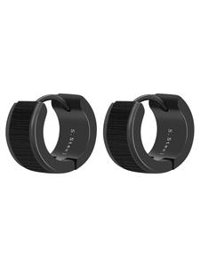 Adeliás Женские серьги - серьги-кольца на шарнирах из нержавеющей стали черного цвета