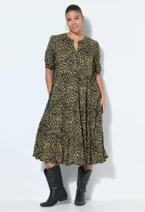 Midi alinie leo volants halbarm casual dress Studio Untold, Oliv