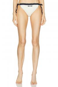 Хлопковая кружевная резинка Miu Miu, Bianco & Blu