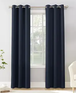 Полупрозрачная штора с люверсами в меланжевой фактуре от Valerie No. 918, navy