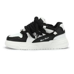 Singing Нескользящие легкие низкие скейтерские кроссовки унисекс черно-белые, цвет Black White