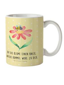 Детская кружка Цветок Хуммел с надписью пастельно-желтого цвета Mr. & Mrs. Panda