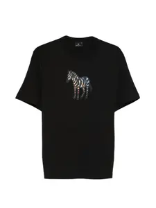 Футболка с зебровым принтом Ps Paul Smith, черный