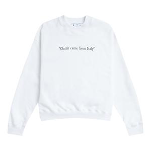 Off-White Толстовка с круглым вырезом с мотивом цитат, цвет Белый