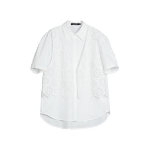 ELLE Рубашка Women's White Lapel Moderate