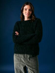 Свободный джемпер из мохера кабельной вязки Cape Cove, Green