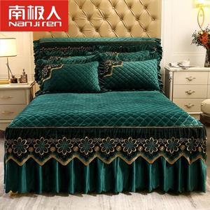 Antarctic Комплект фланелевого постельного белья из 4 предметов (простыня на резинке, пододеяльник, наволочки), цвет Dark Green, размер 180х220 см