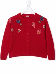 Кардиган с вышивкой Il Gufo, красный