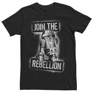 Мужская футболка с трафаретом R2-D2 Join The Rebellion Star Wars