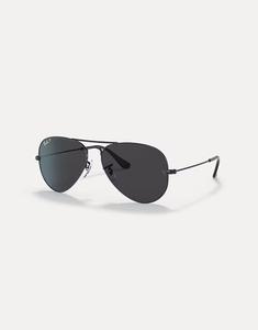 Солнцезащитные очки Aviator Total Black Pilot Polarized с черными линзами Ray-Ban