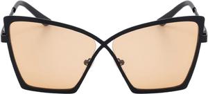 Модные солнцезащитные очки «кошачий глаз» с бабочками, роскошные винтажные очки с прозрачными линзами, защита от УФ-излучения UV400, металлическая оправа, артикул 68237 Melrose, Black Tea