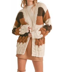 Свитер Dolly Delight в кремово-коричневую полоску Sadie & Sage