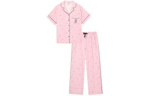 Пижамный комплект женский с принтом в виде сердечек Victoria's Secret, розовый