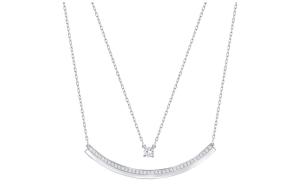 Swarovski Серебристо-белое ожерелье для женщин