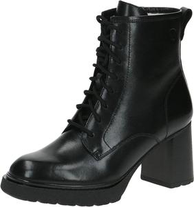 Ботильоны на шнуровке с каблуком для женщин Caprice, модель 9-26107-41, Black (Black Nappa)