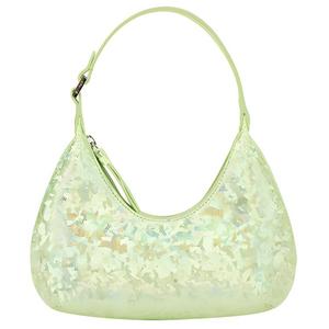 Сумка через плечо из кожи янтарной коровы в форме полумесяца, портативная клатч на одно плечо, обычная женская зелёная By Far