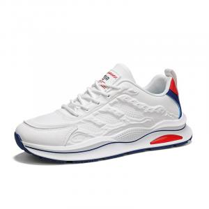 NANJIREN Антискользящие износостойкие мужские низкие кэжуал кроссовки бело-красные, цвет White Red