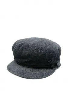 Берет с пластиной-логотипом Maison Michel, серый