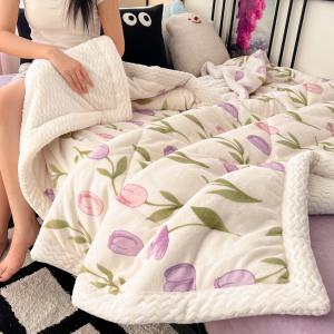 Disney Трехслойное одеяло из молочного велюра 200х230 см, цвет Purple Tulip