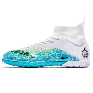 Kuding Унисекс футбольные бутсы мидтоп бело-черно-зелено-аква-зеленые White Turf, цвет White Turf