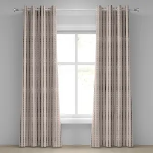 Геометрическая штора на люверсах ABAKUHAUS, персиковый цвет, ромбовидные узоры на кремовом фоне, простой диагональный рисунок плитки, декоративные двухпанельные шторы, 280 см x 175 см, персиково-кремовый цвет