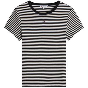 Футболка Women's Crew Neck Moderate Tommy Hilfiger, черный белый stripes 0aq