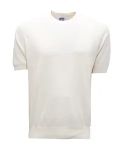 Пуловер из хлопкового крепа цвета латте Alpha Studio, белый