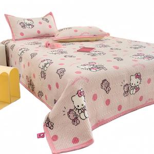 Sanrio Полиэстер HelloKitty/Kuromi молочный вельвет покрывало три комплекта постельного белья для общежития и домашней спальни